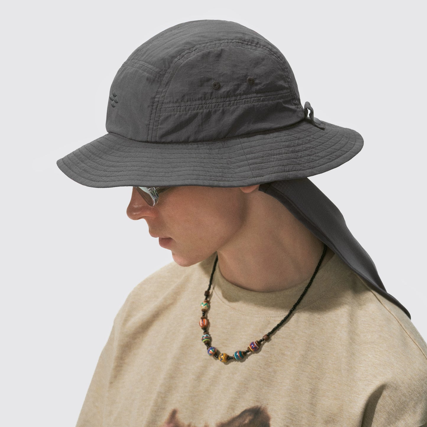 UPF 50+ Fishing Bucket Hat with Removable Neck Flap & Reflective Trim