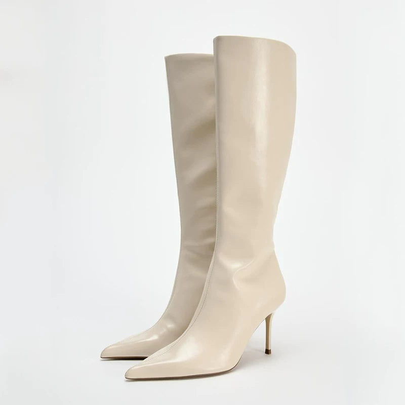Women's Pointed Toe Stiletto Knee-High Boots