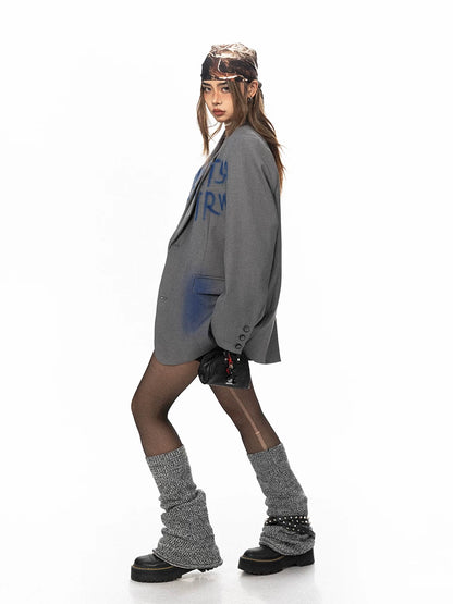 Blue Print Oversized Blazer