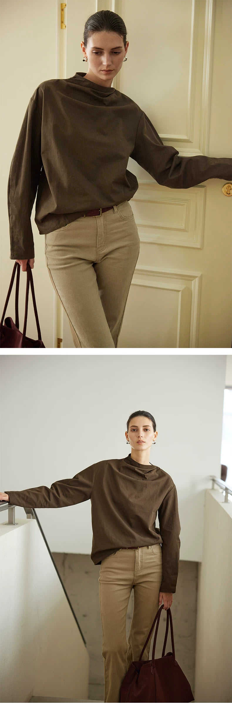 MOOFEEL Stand-Collar Shirt - 360 view 4