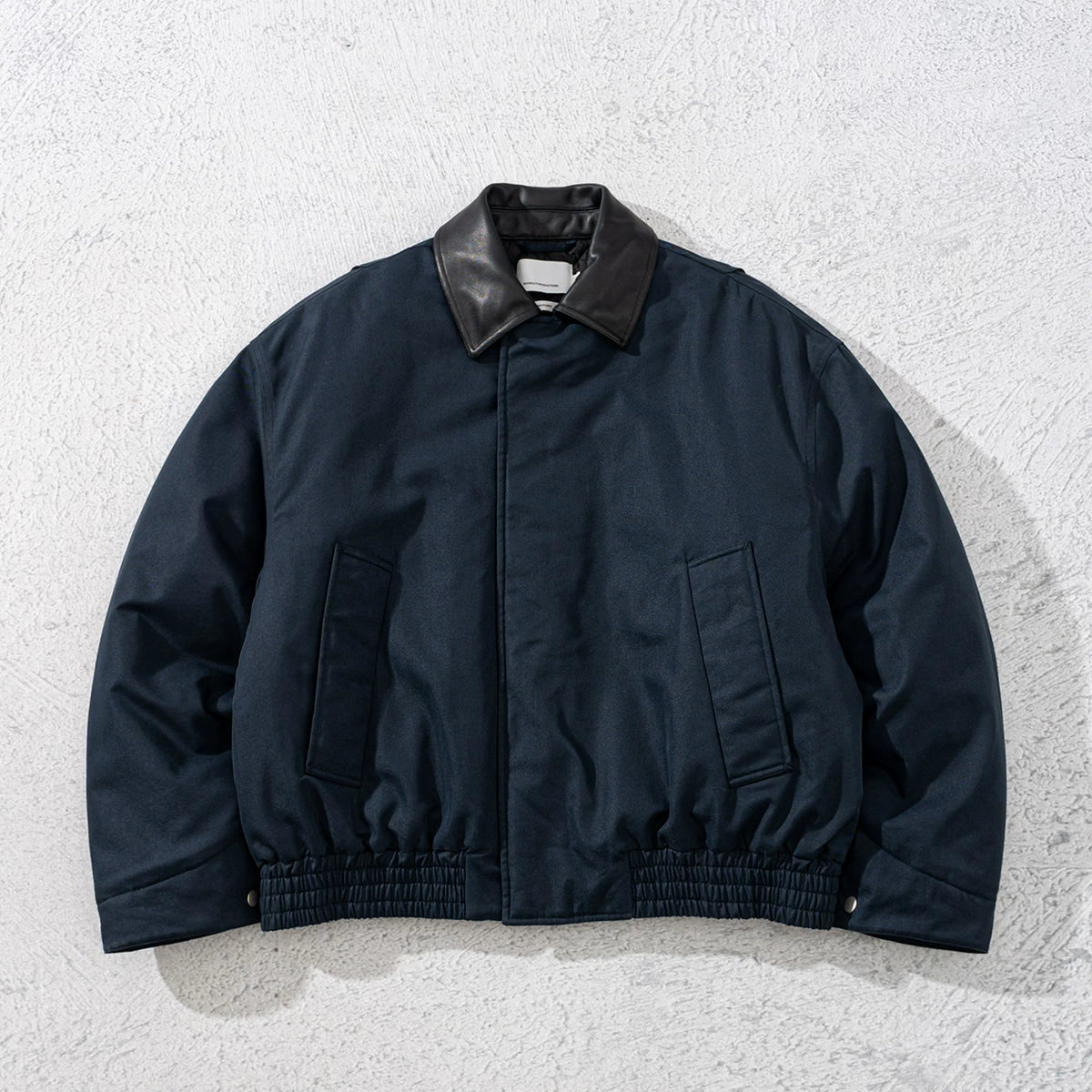 Leather-Collar Primaloft Harrington Jacket
