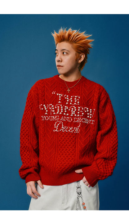 Pearl Letter Knit Sweater