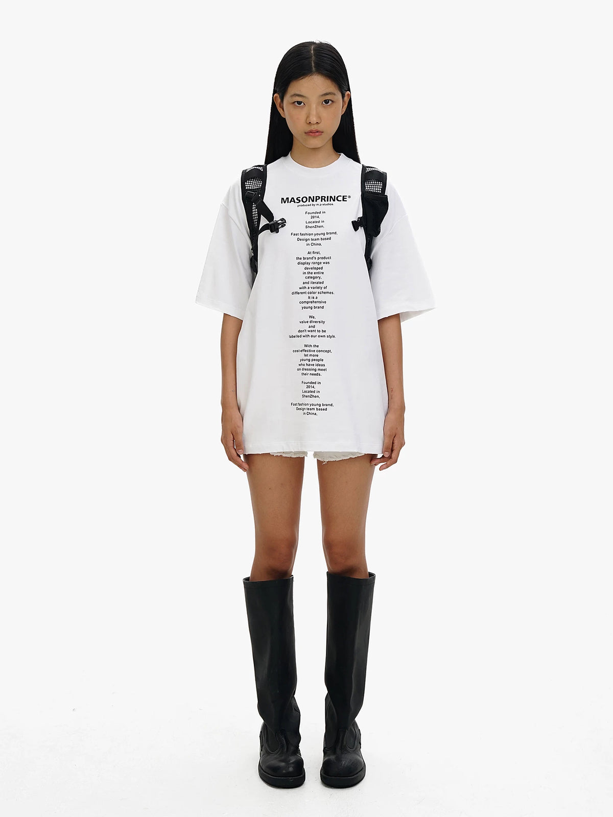 MASONPRINCE Slogan Graphic Cotton T-Shirt