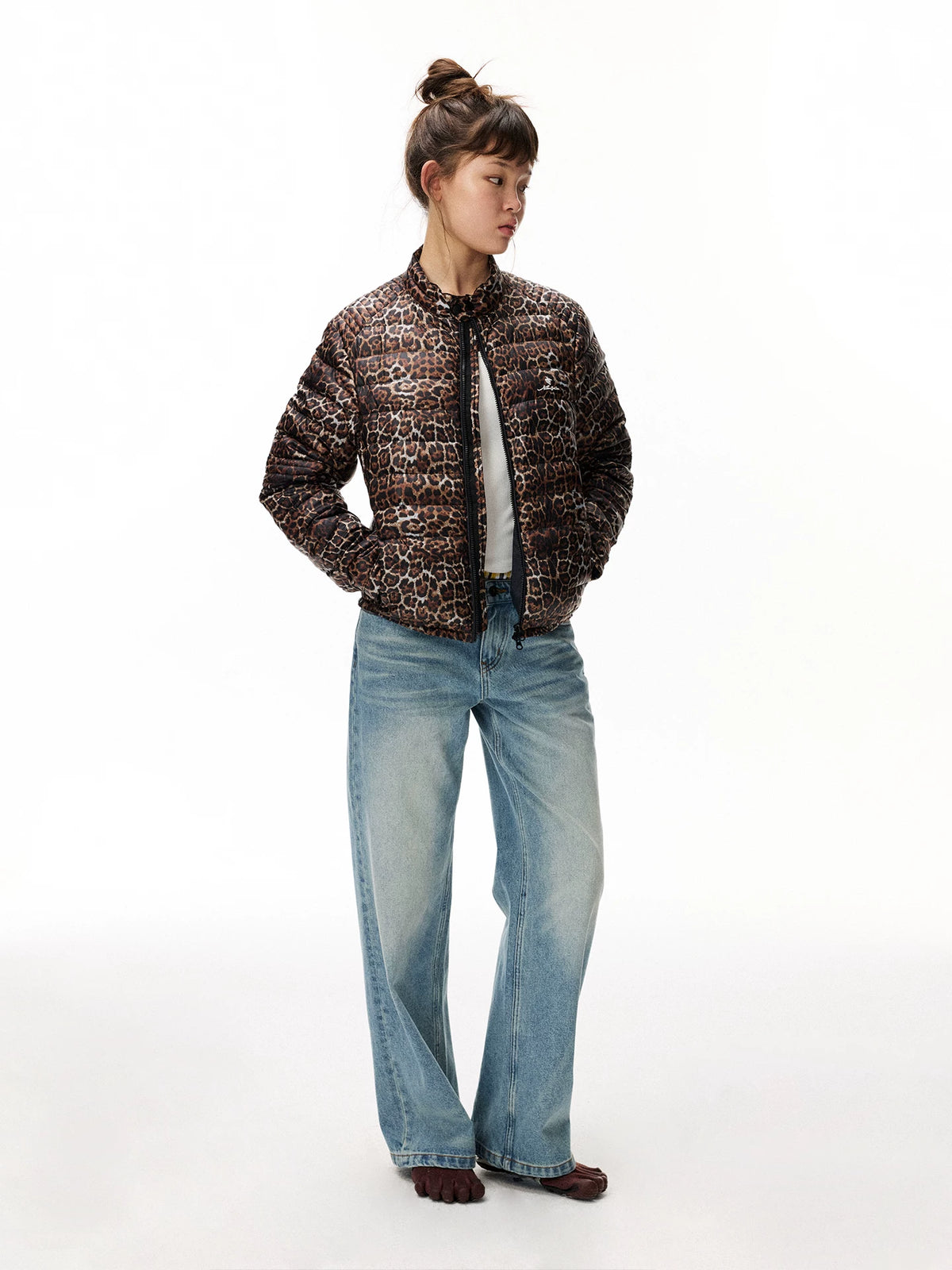 Leopard Print Puffer Jacket