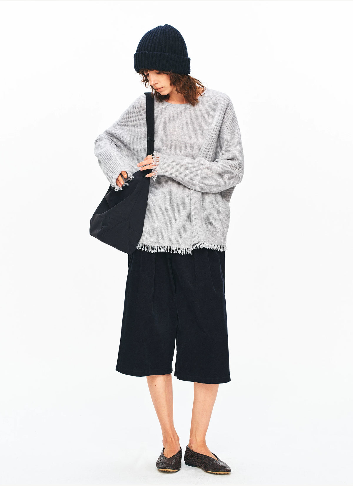Textured Fringe Wool Sweater - 360 view 5