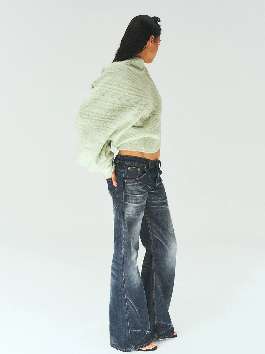 Mint Wool Blend Cable Knit Sweater product photo