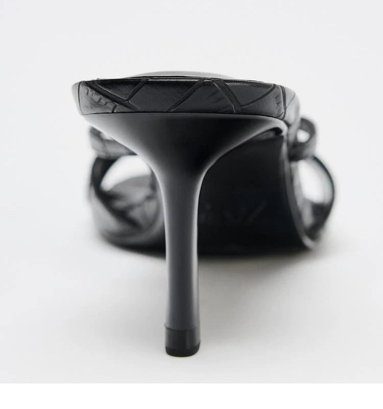 Women's High-Heel Single Strap Mule Sandals