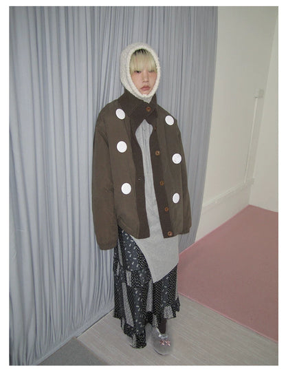 Smoke Pink Stand-Collar Quilted Jacket