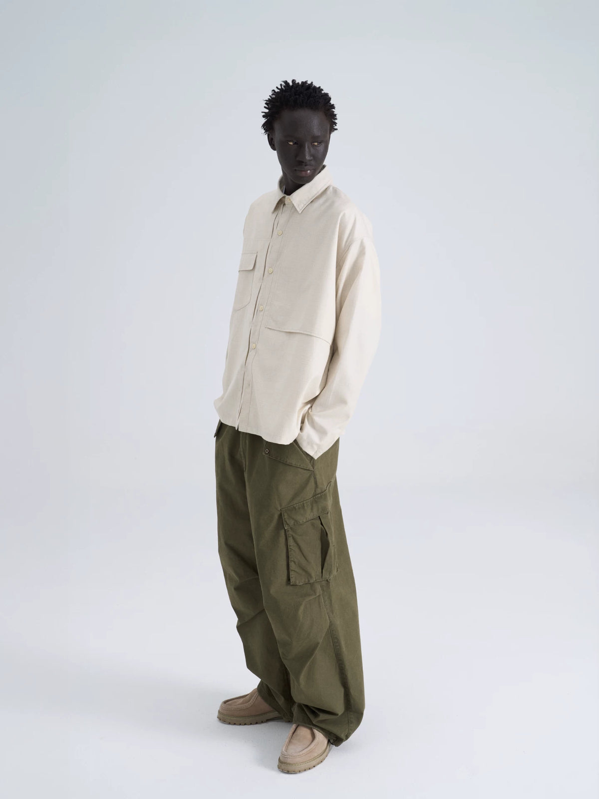 Washed Utility Cargo Pants model view