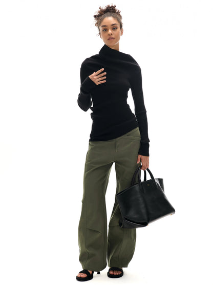 Textured Asymmetric Knit Sweater product view