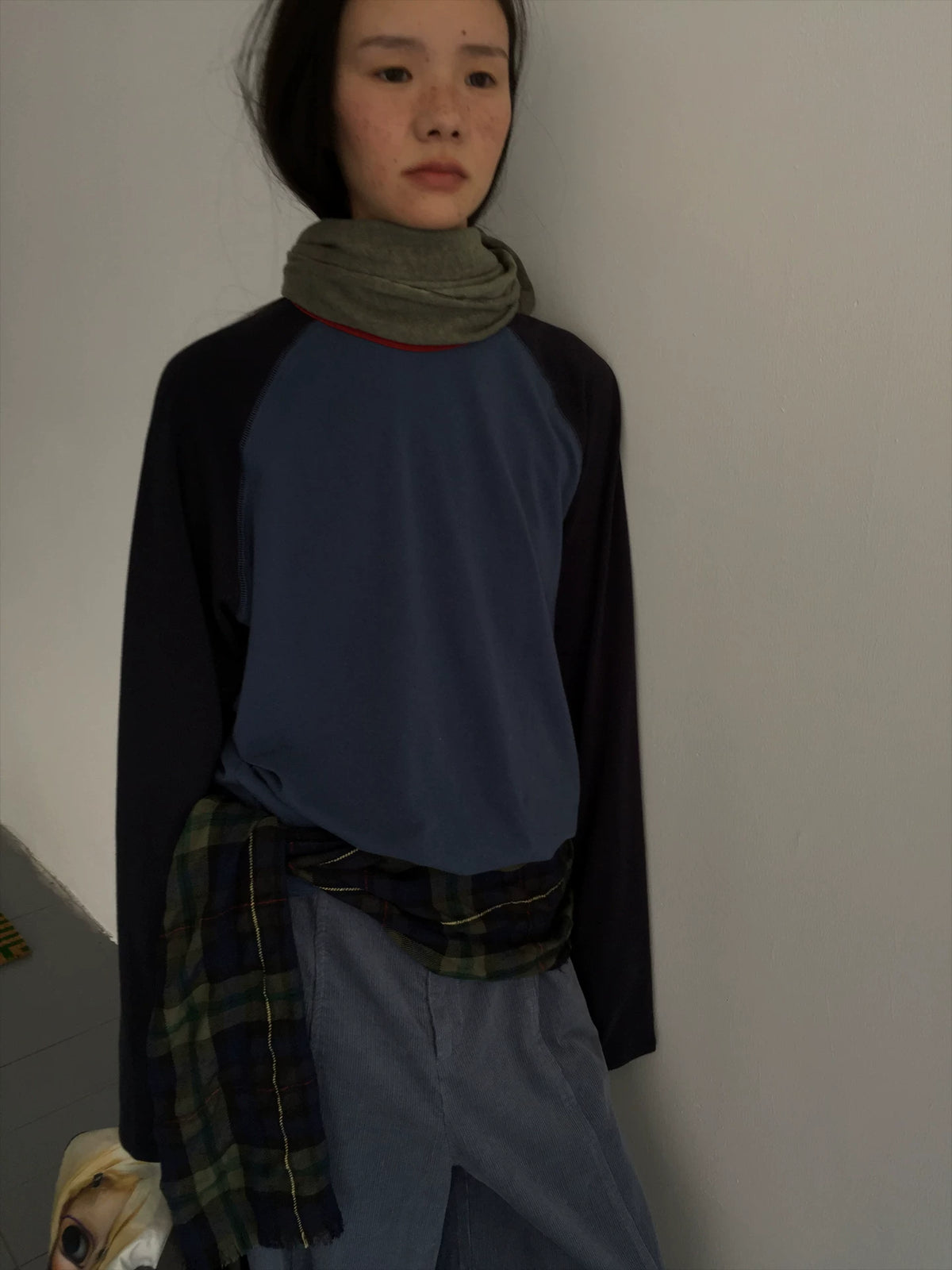 Colorblock-Raglan-Langarmshirt