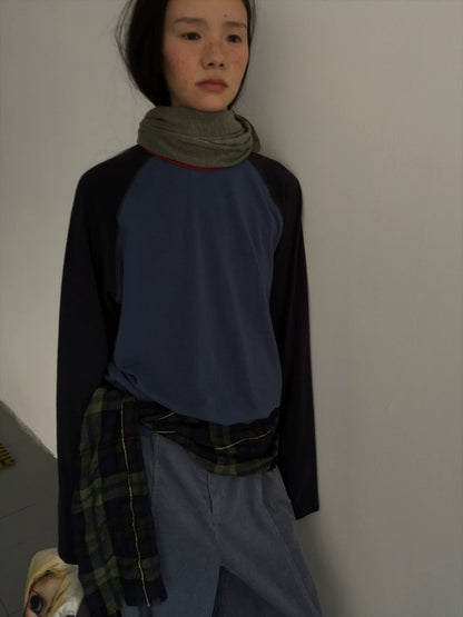 Colorblock-Raglan-Langarmshirt
