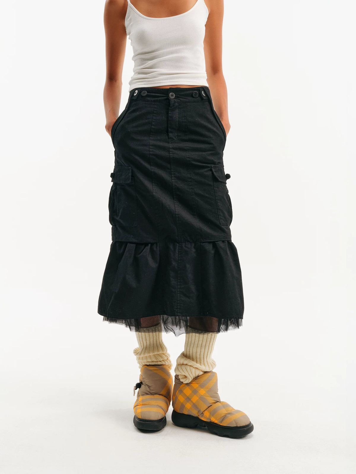 Layered Mesh Midi Skirt product view