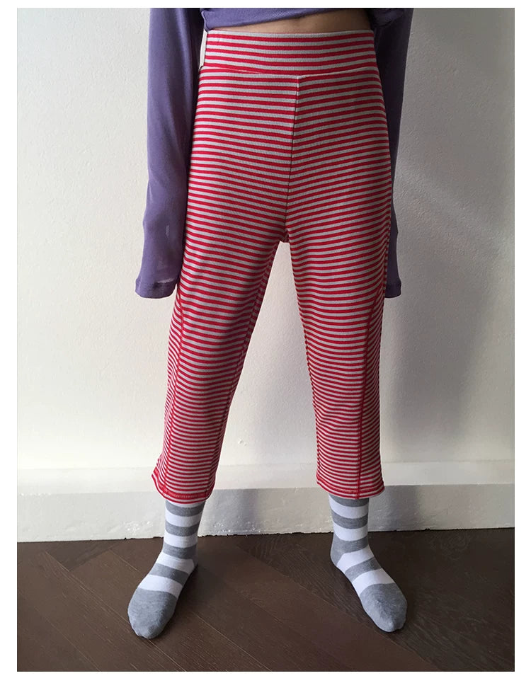 Red Stripe Knit Shorts