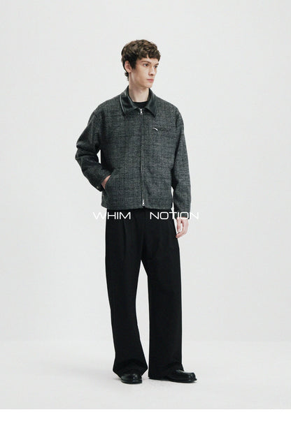 Whimnotion 25AW Wool Detroit Leather-Collar Jacket