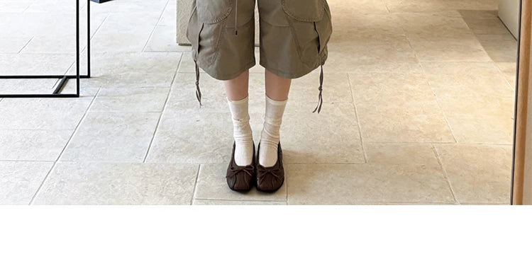 Leather Bow Ballet Flats