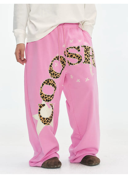 Graphic Star Embroidered Sweatpants