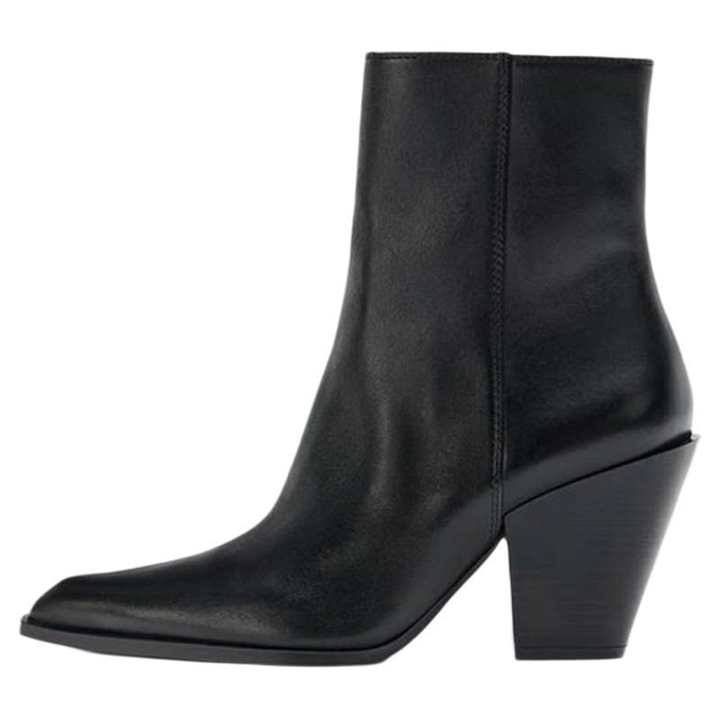 Women's Leather Square Toe Western Ankle Boots