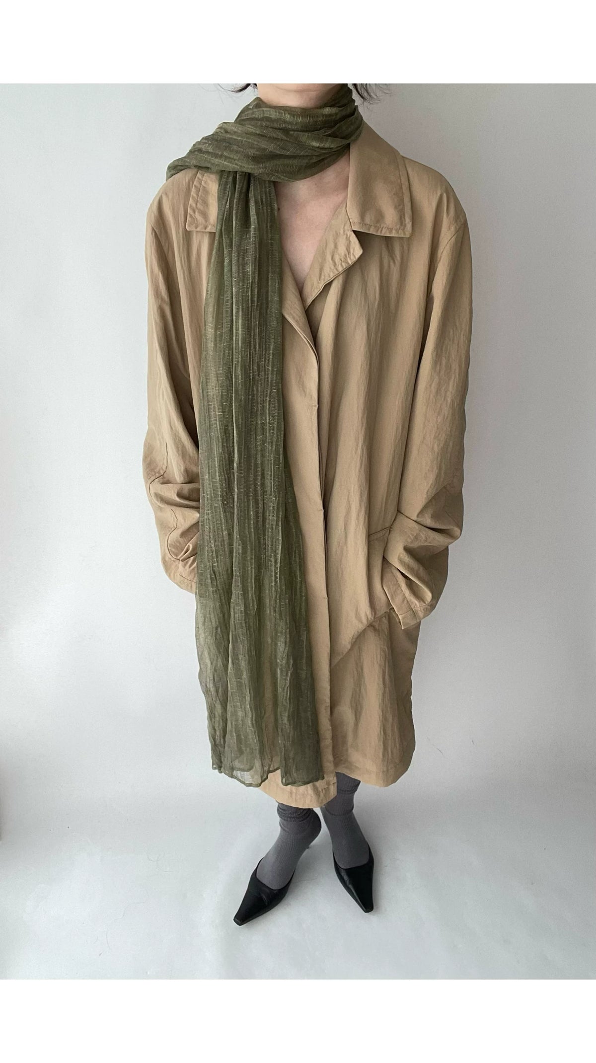 Olive Green Textured Scarf product photo