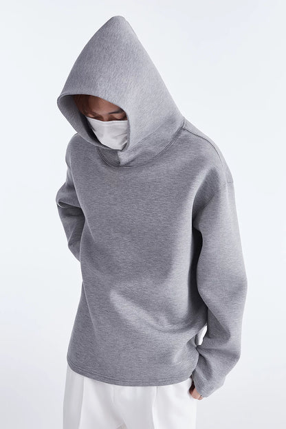 Grey hoodie, overhead angled view