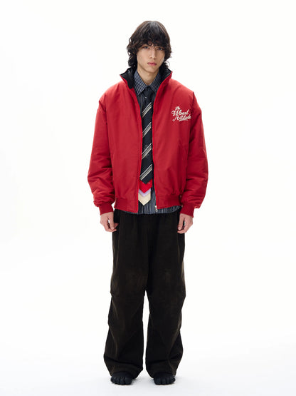 Men’s Red Embroidered Flight Jacket