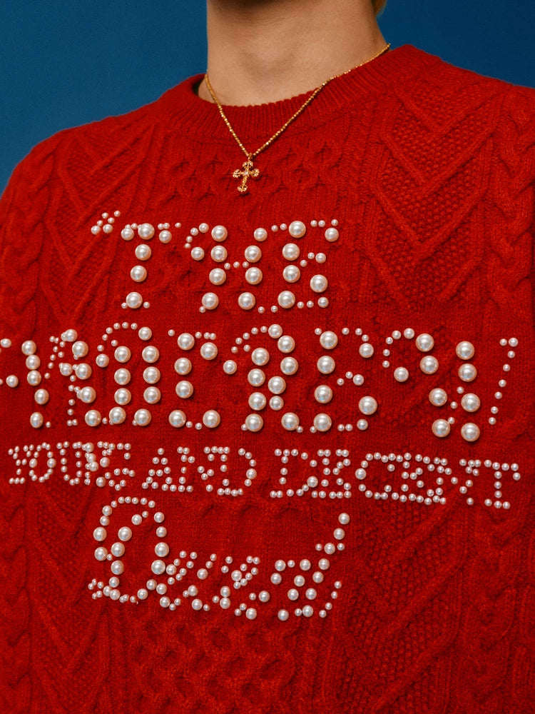 Pearl Letter Knit Sweater