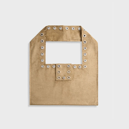 Grommet Suede-Look Shoulder Tote Bag product photo
