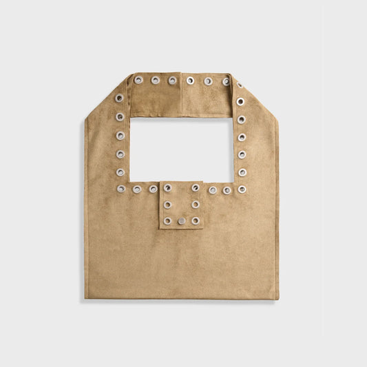Grommet Suede-Look Shoulder Tote Bag product photo