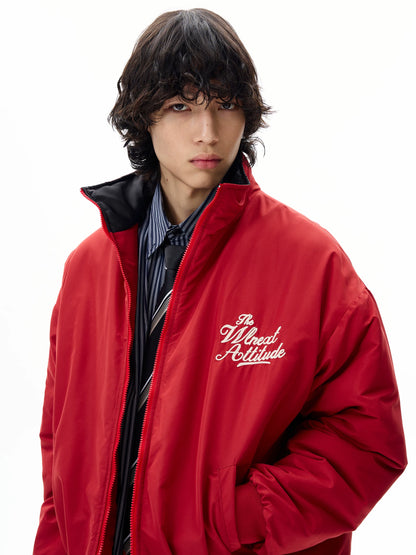 Men’s Red Embroidered Flight Jacket