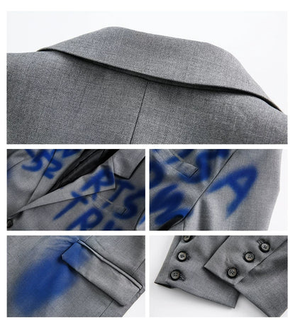 Blue Print Oversized Blazer