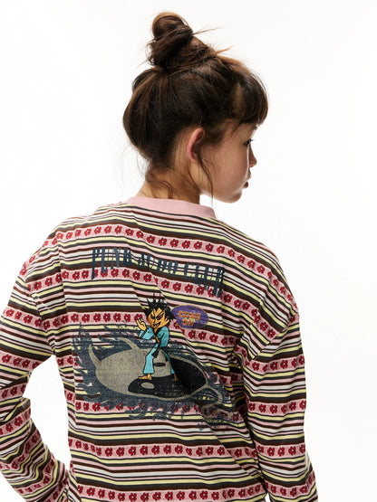 Striped Graphic Knit Sweater