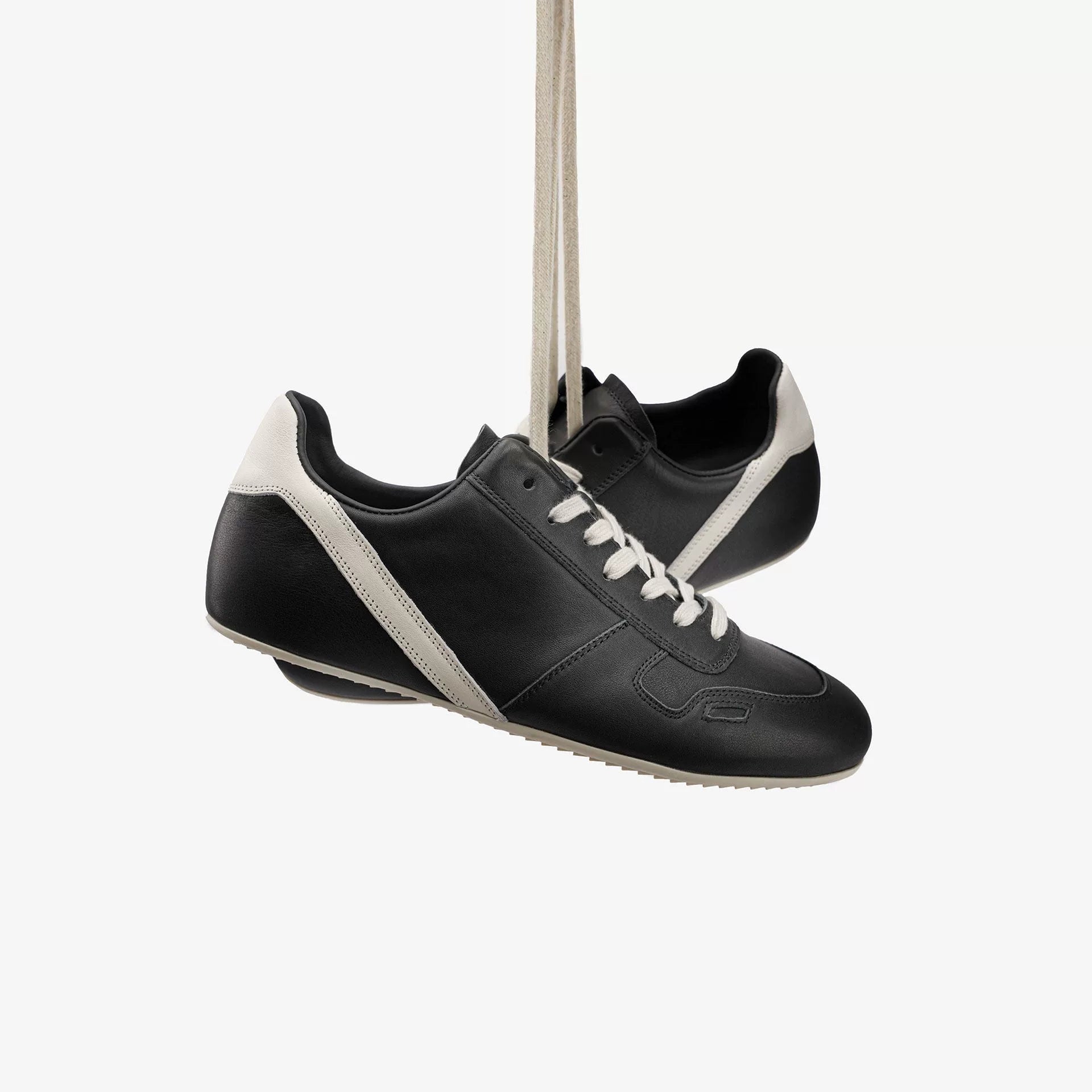 Vegetable-Tanned Calfskin Contrast German Trainer Sneakers