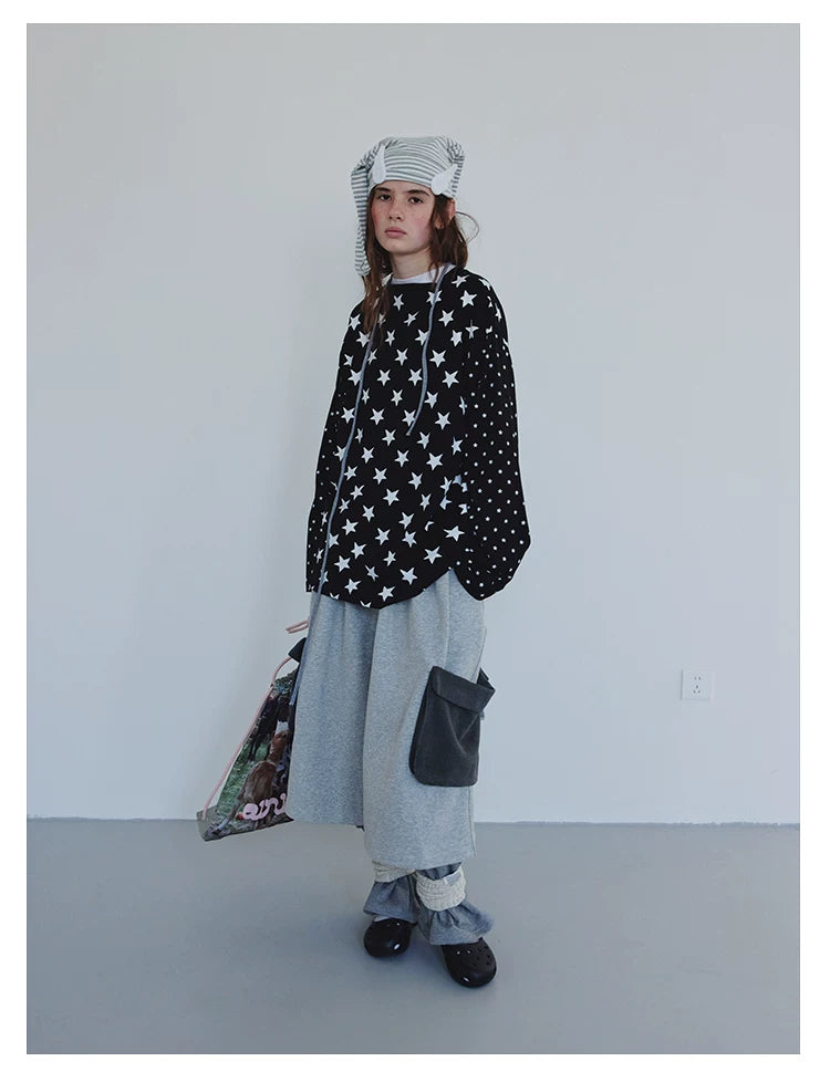 All-Over Star Print Relaxed Sweatshirt