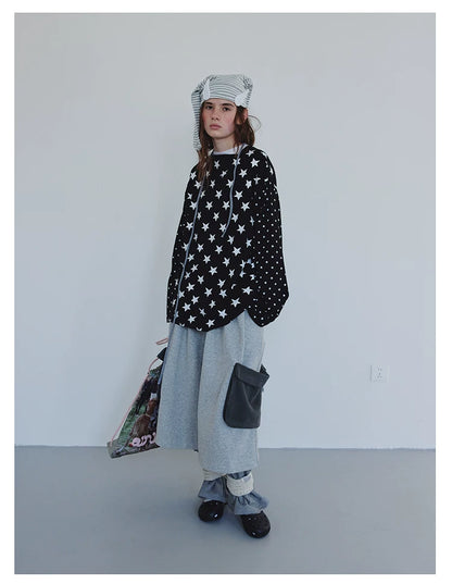 All-Over Star Print Relaxed Sweatshirt