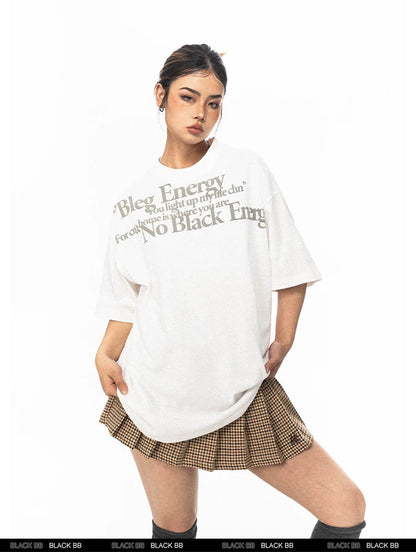 Vintage Letter Print Short Sleeve T-Shirt
