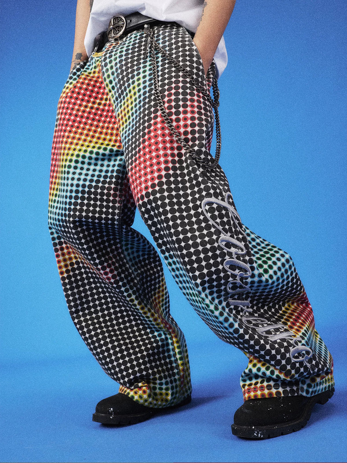 Gradient Camo Wide-Leg Pants