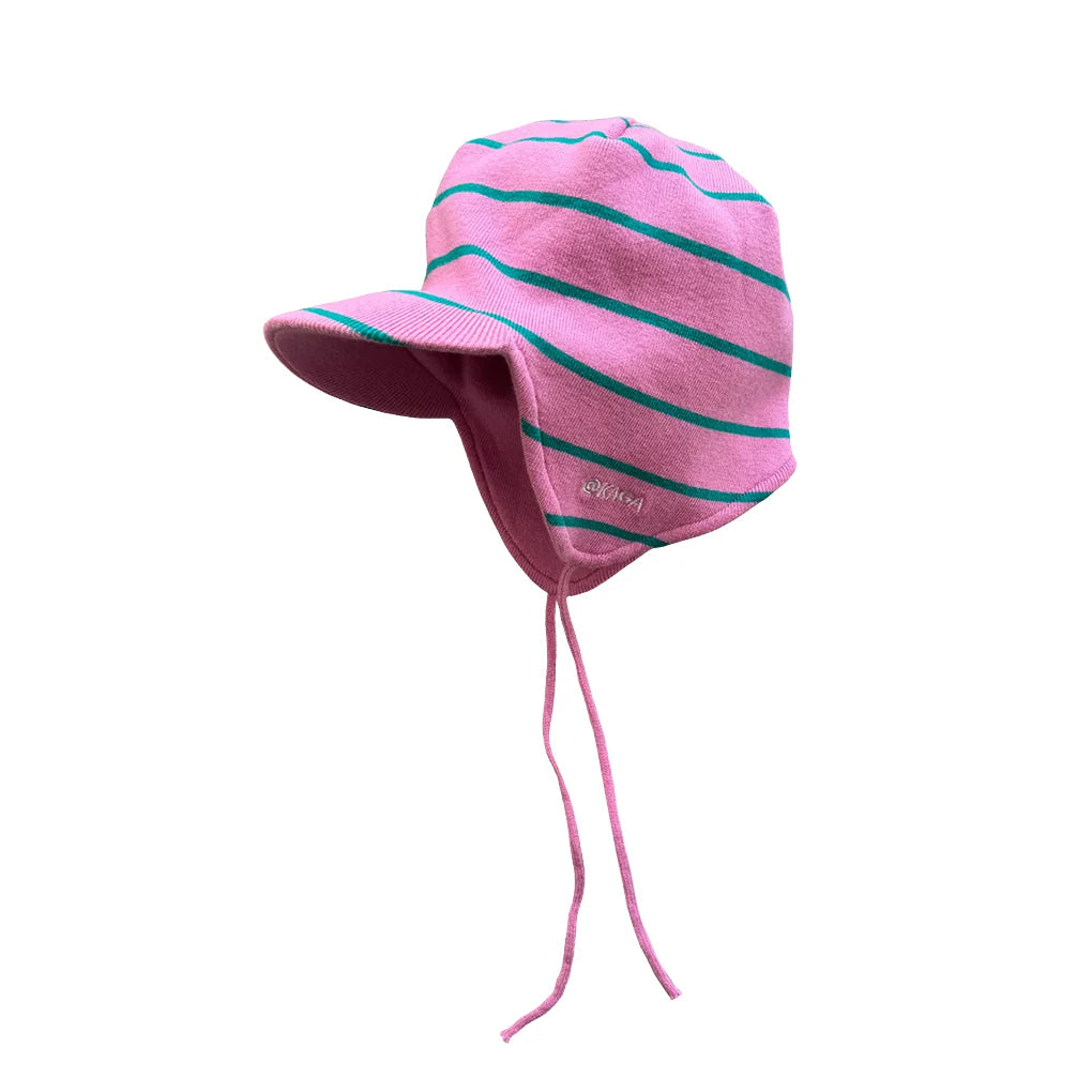 Star Print Earflap Beanie in Navy, Pink, Army Green and Dark Brown color