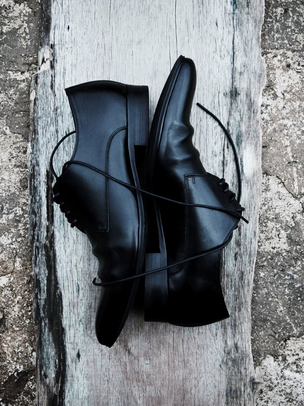VOWPROGRESS Italian Calfskin Wrinkle Derby Shoes
