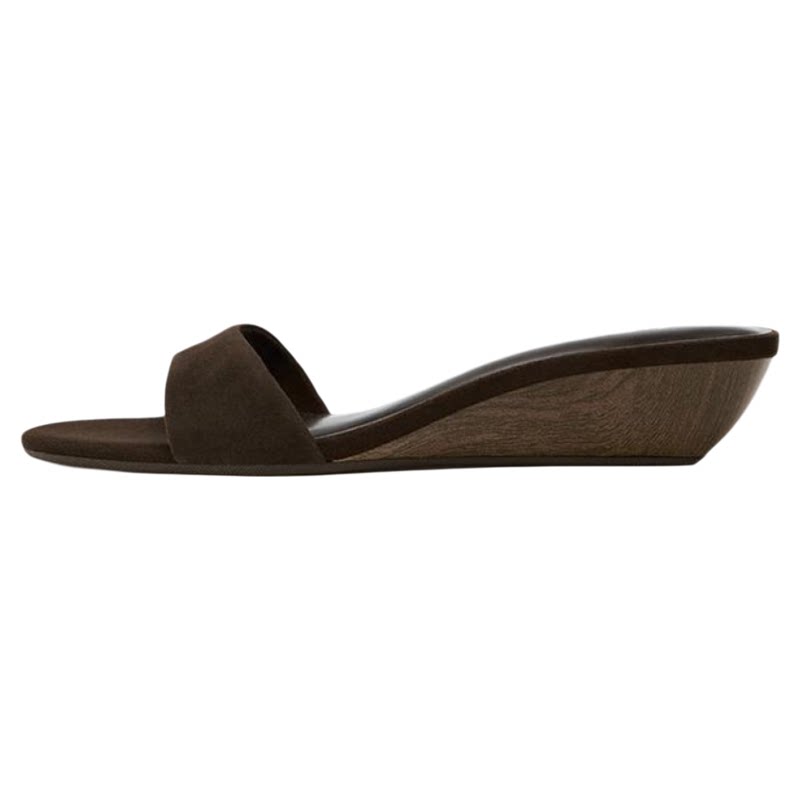 Women's Mid-Heel Single Strap Slide Sandals