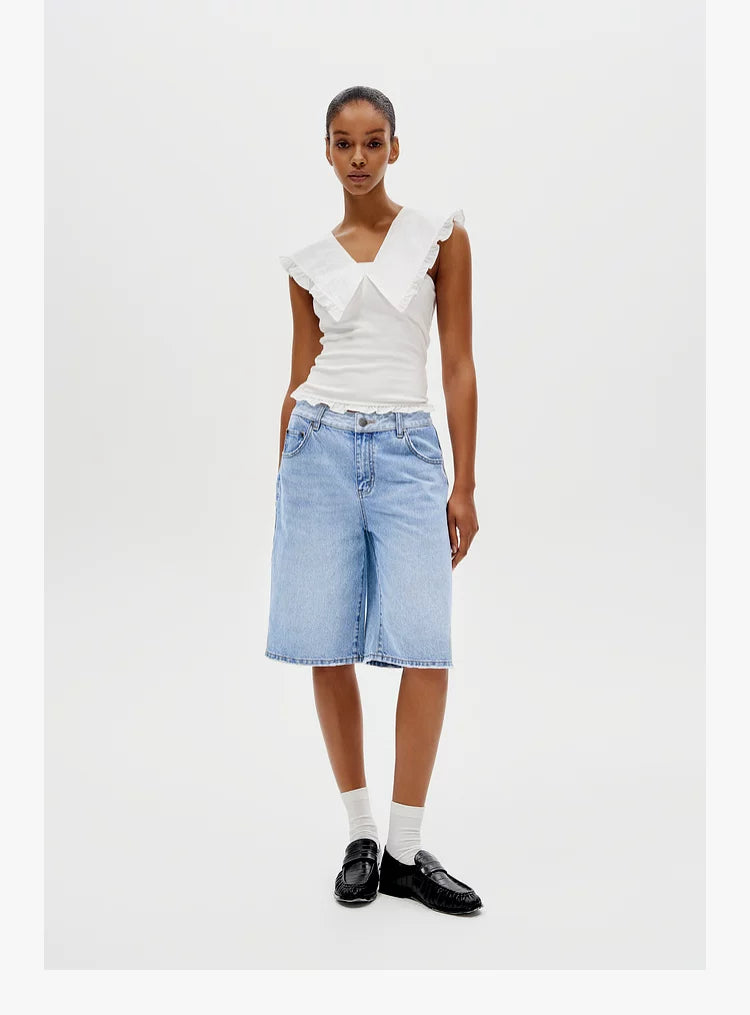 Layered Ruffle V-Neck Top - 360 view 7