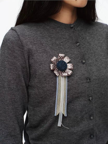 Fluffy Floral Lapel Pin