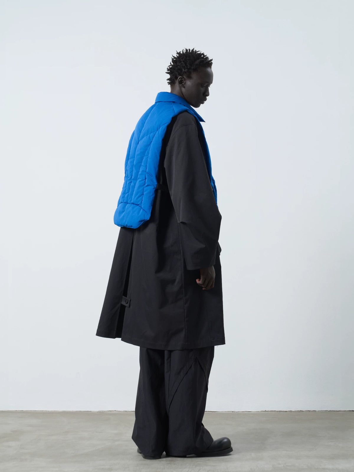 Color Block Puffer Vest blue product view
