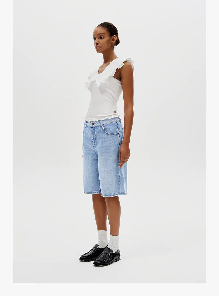 Layered Ruffle V-Neck Top - 360 view 9