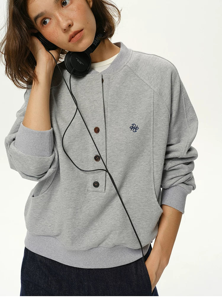 Embroidered Cotton Crew Neck Sweatshirt - 360 view 3