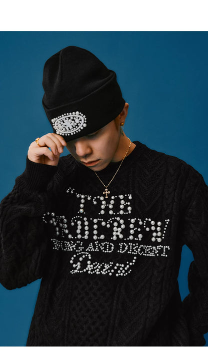 Pearl Letter Knit Sweater