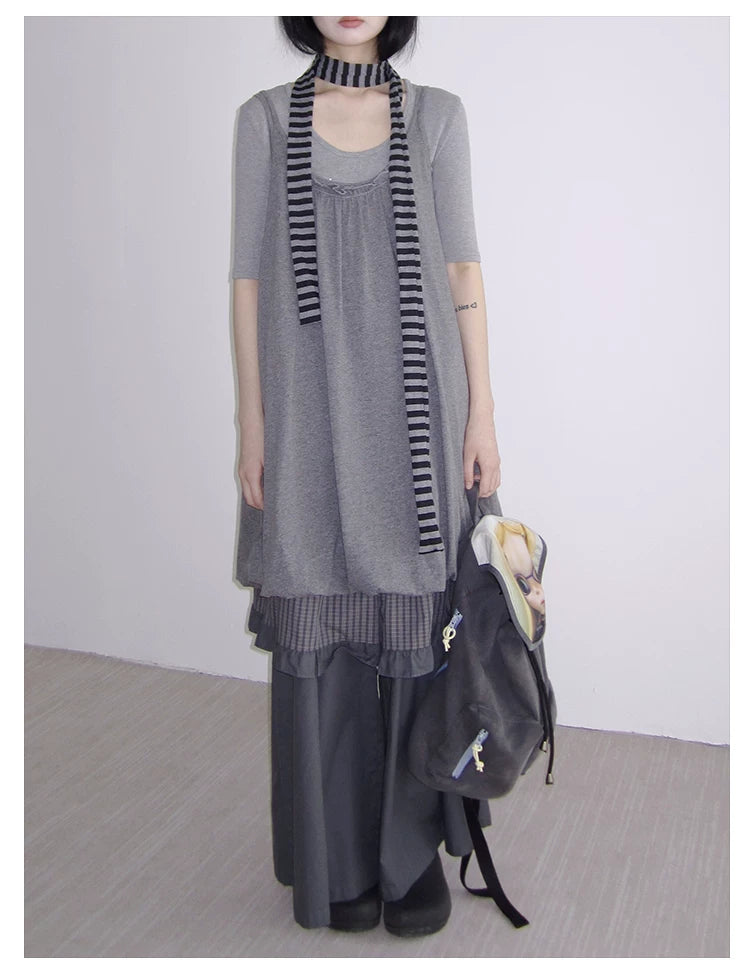 Layered White Slip Midi Dress