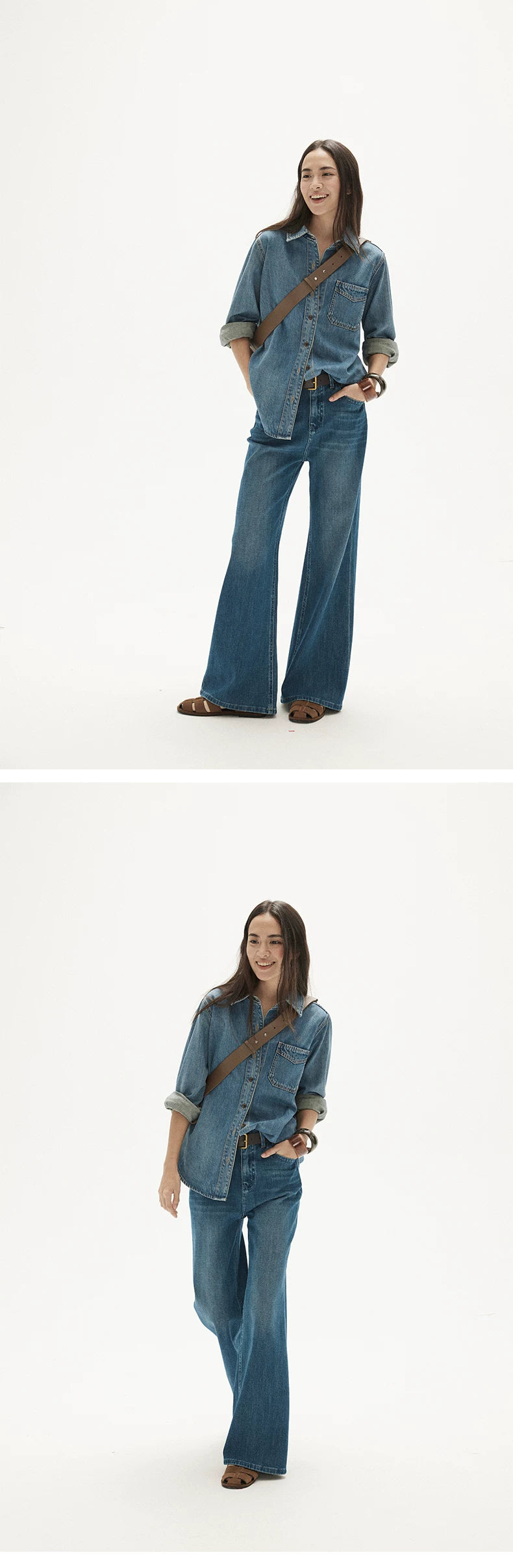 MOOFEEL Vintage Denim Shirt - 360 view 5