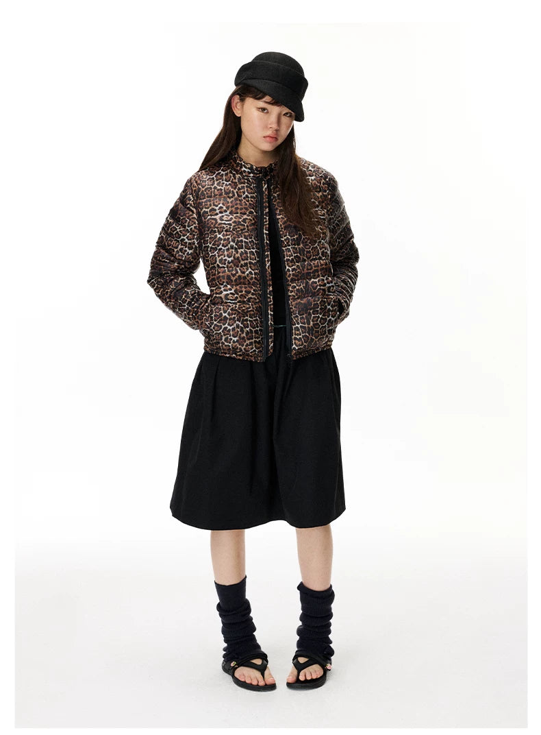 Leopard Print Puffer Jacket