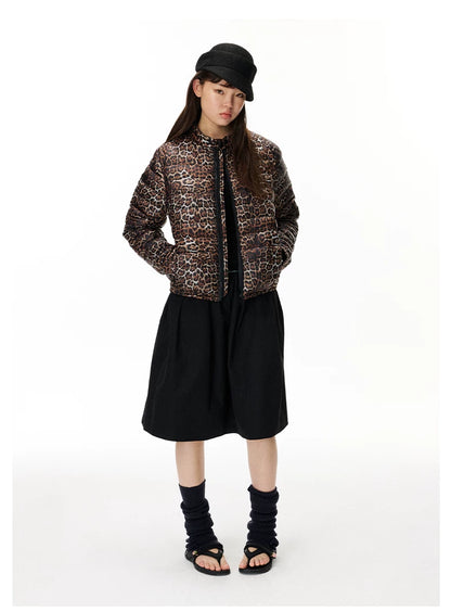 Leopard Print Puffer Jacket