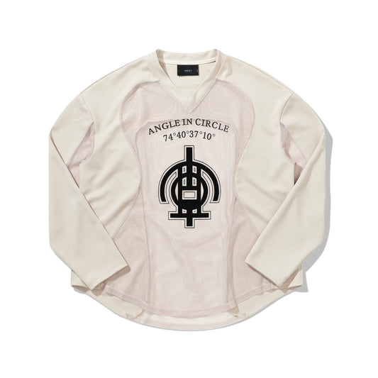 7440 37 1 Badge Cutout Mesh Long-Sleeve T-Shirt